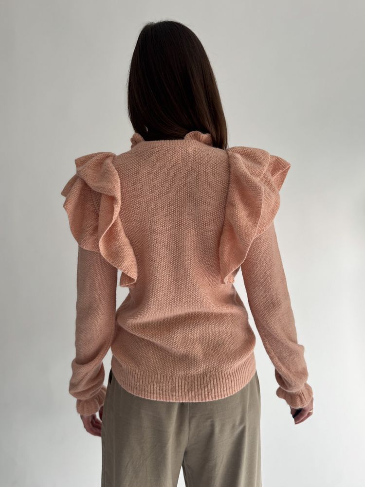 Różowy sweter z falbankami 5